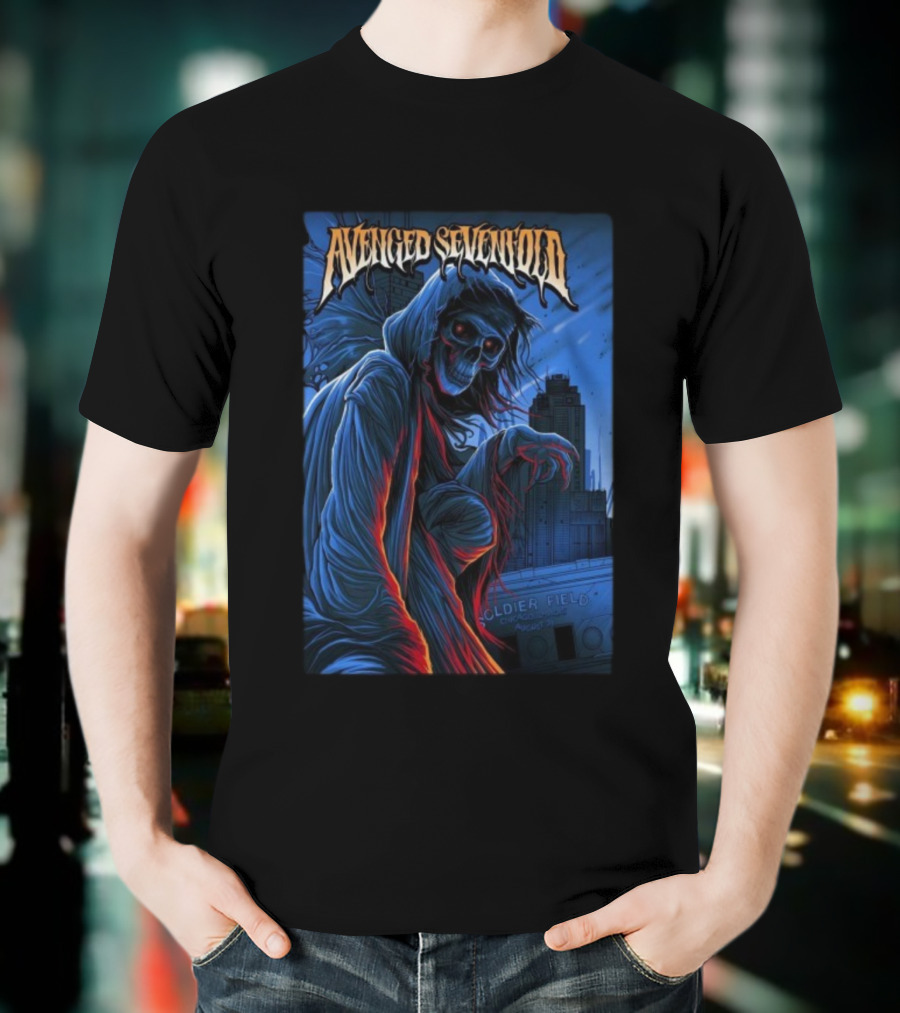 Avenged Sevenfold Soldier Field Halloween Tour Chicago 2025 T-Shirt