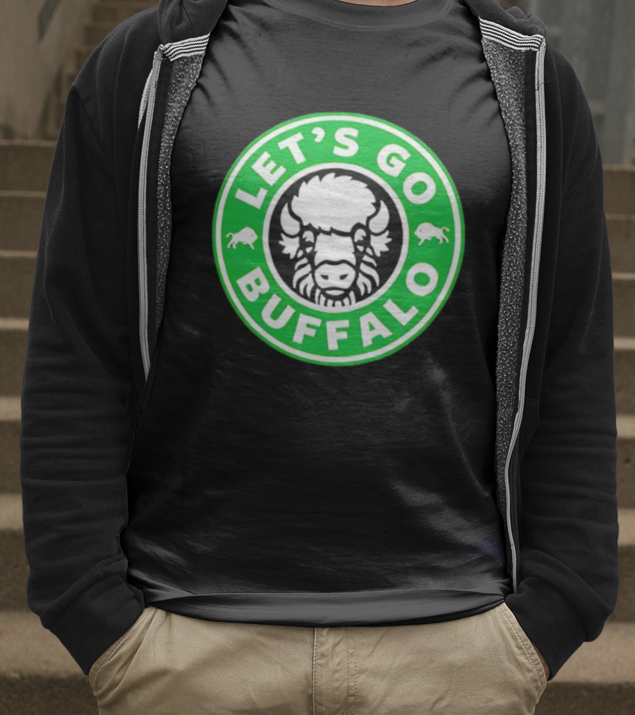 Let's Go Buffalo Green Circle Bison Badge T-Shirt