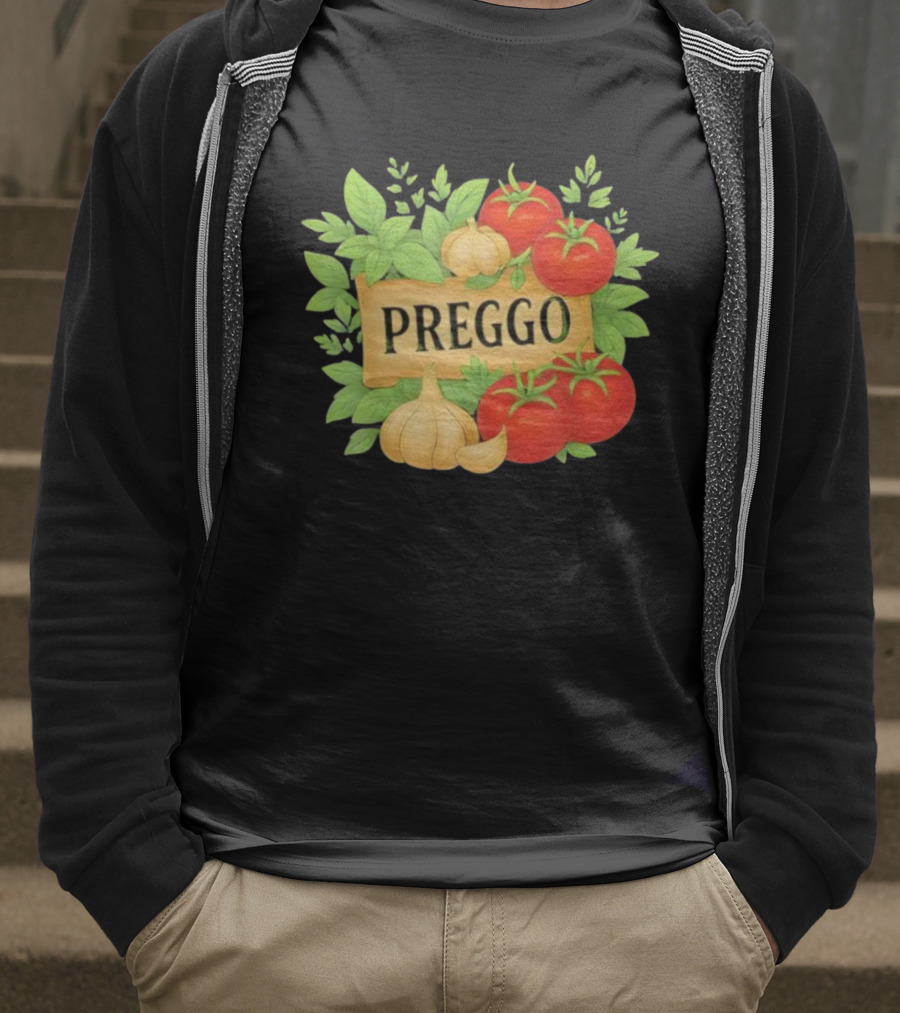 Prego Sauce Inspired Preggo Cute Pregnancy Announcement Costume T-Shirt