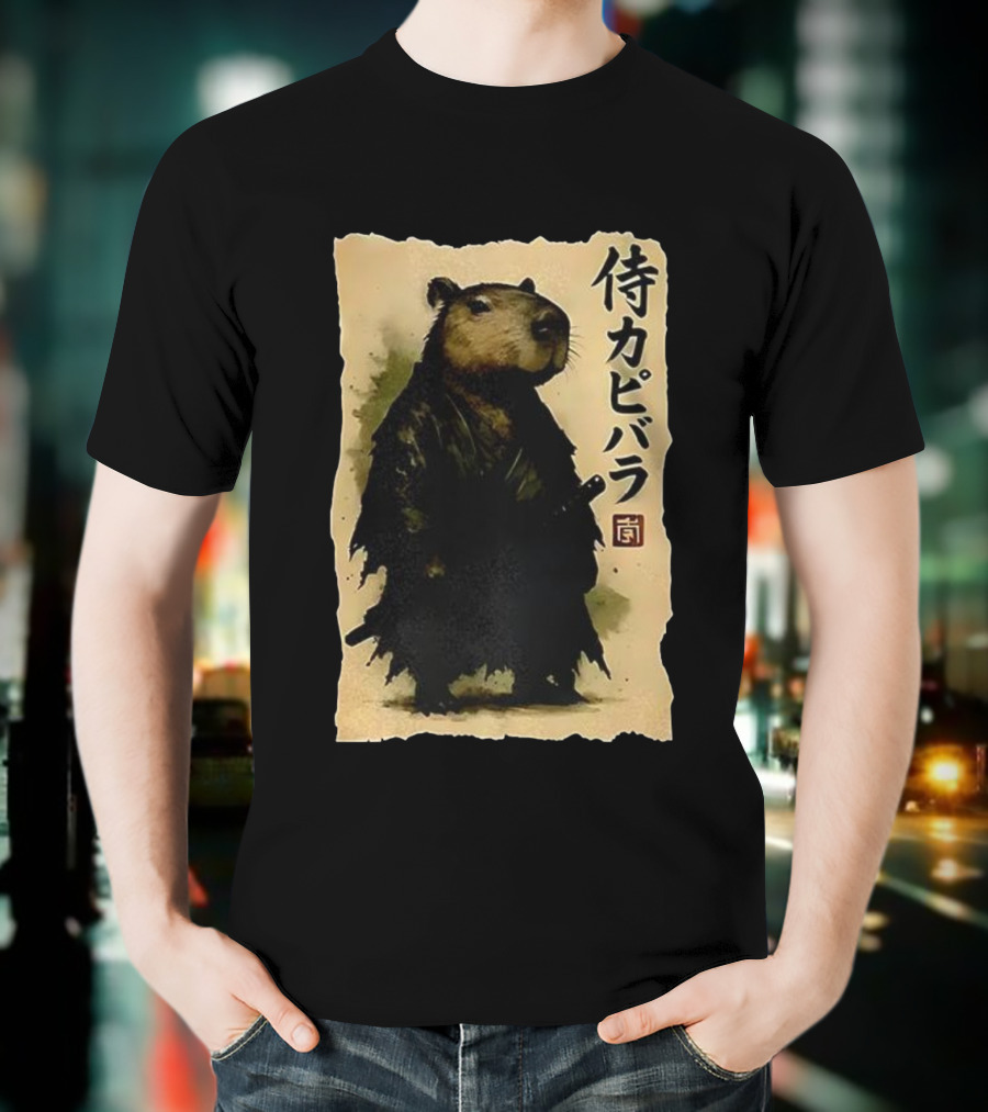 Capybara Samurai 侍カピバラ Japanese Theme T-Shirt