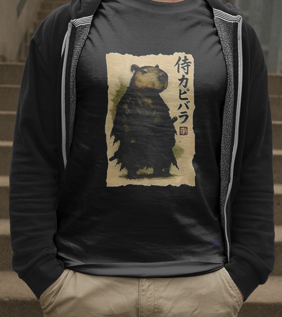 Capybara Samurai 侍カピバラ Japanese Theme T-Shirt