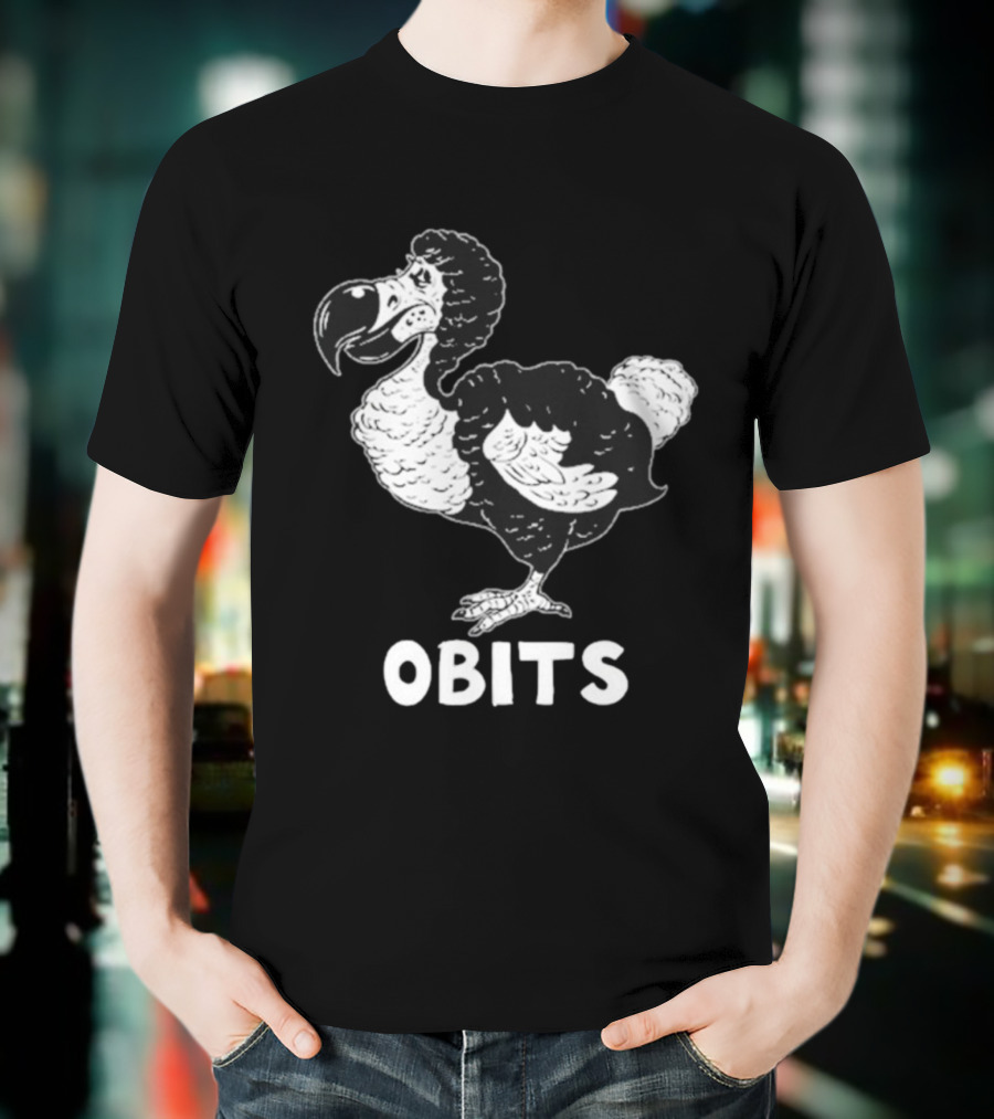 OBITS Dodo Bird Black And White Cartoon T-Shirt