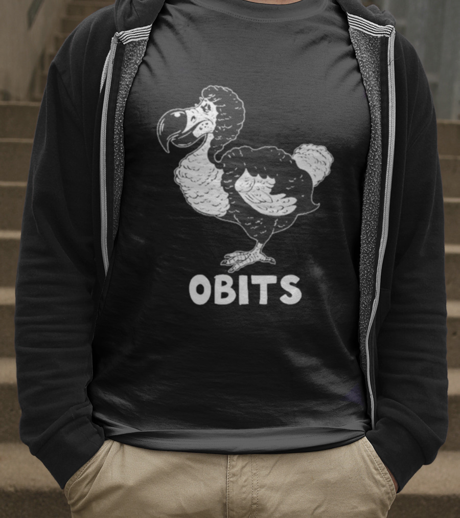 OBITS Dodo Bird Black And White Cartoon T-Shirt