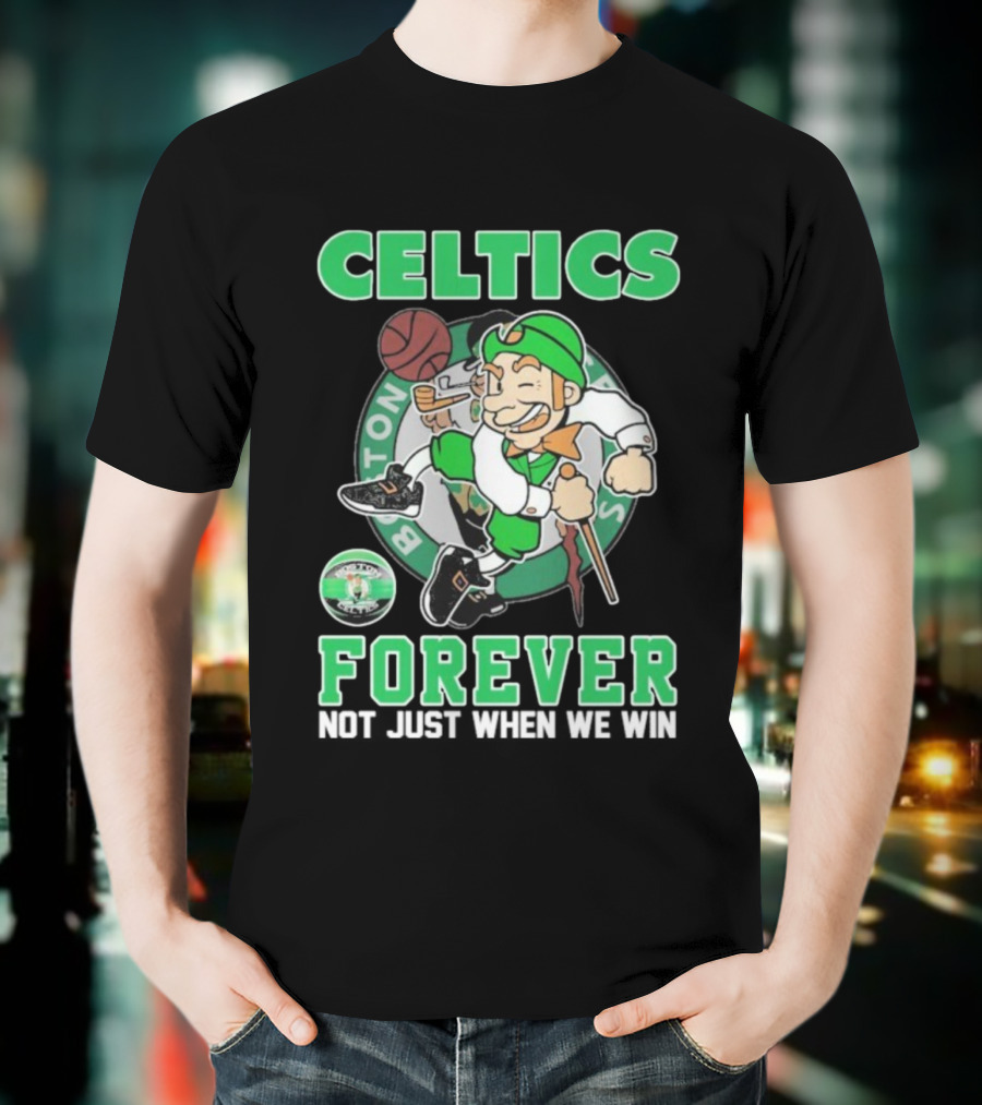 Boston Celtics Forever Team Logo Fan Mascot T-Shirt