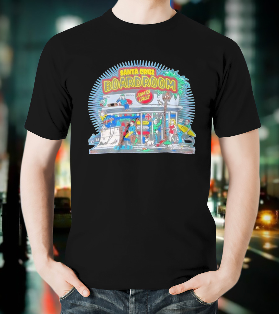 Santa Cruz Boardroom Vintage Skateboarding And Surfing Scene T-Shirt
