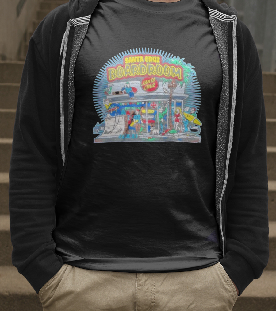 Santa Cruz Boardroom Vintage Skateboarding And Surfing Scene T-Shirt