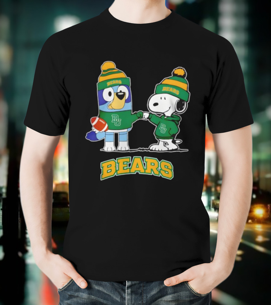 Snoopy Bluey Baylor Bears BU Football Collaboration T-Shirt