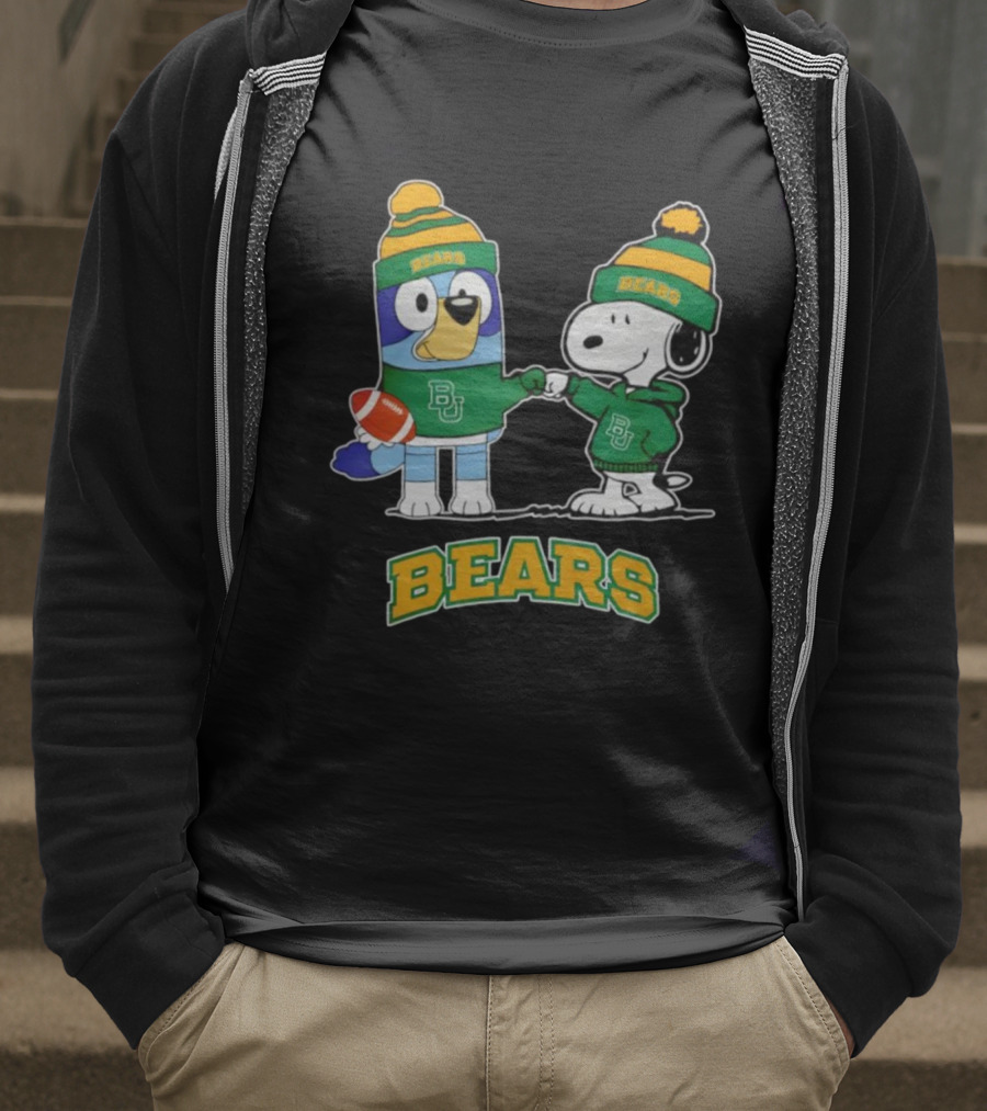 Snoopy Bluey Baylor Bears BU Football Collaboration T-Shirt