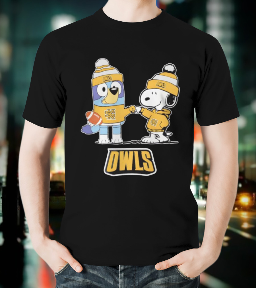 Snoopy Bluey Owls Football Collaboration With SK Logo T-Shirt