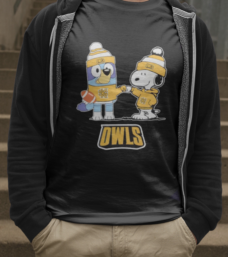 Snoopy Bluey Owls Football Collaboration With SK Logo T-Shirt