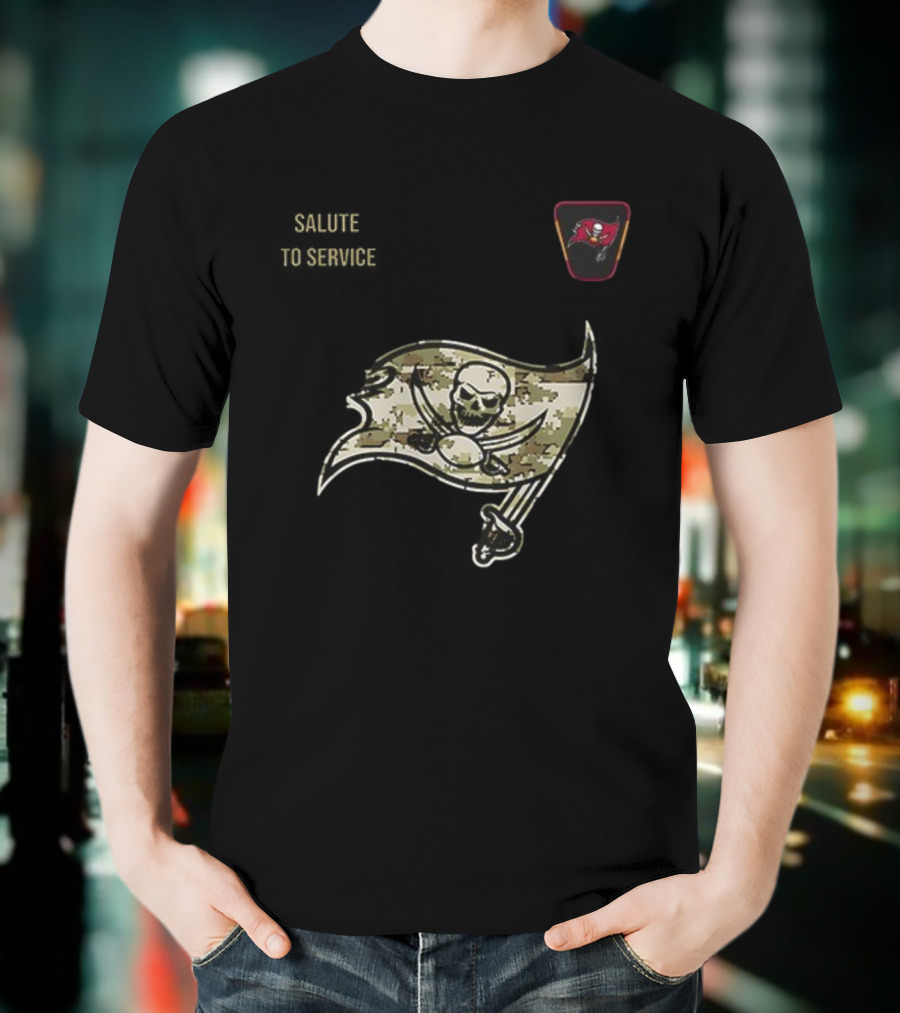 Tampa Bay Buccaneers Salute To Service 2025 Camouflage Flag T-Shirt