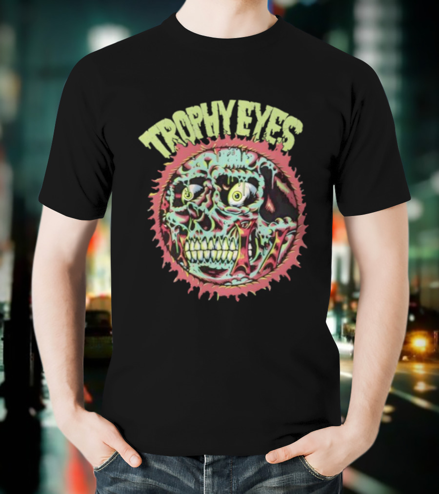 Trophy Eyes Zombie Skull Halloween 2025 T-Shirt