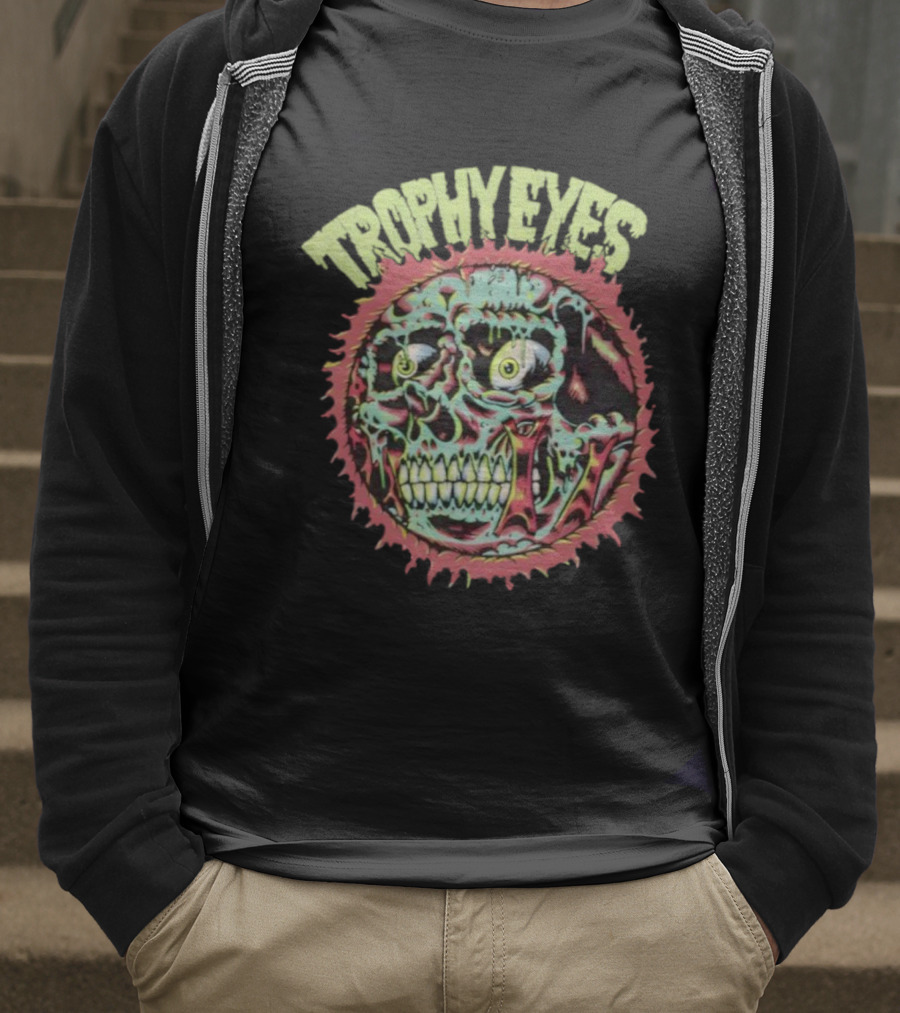 Trophy Eyes Zombie Skull Halloween 2025 T-Shirt