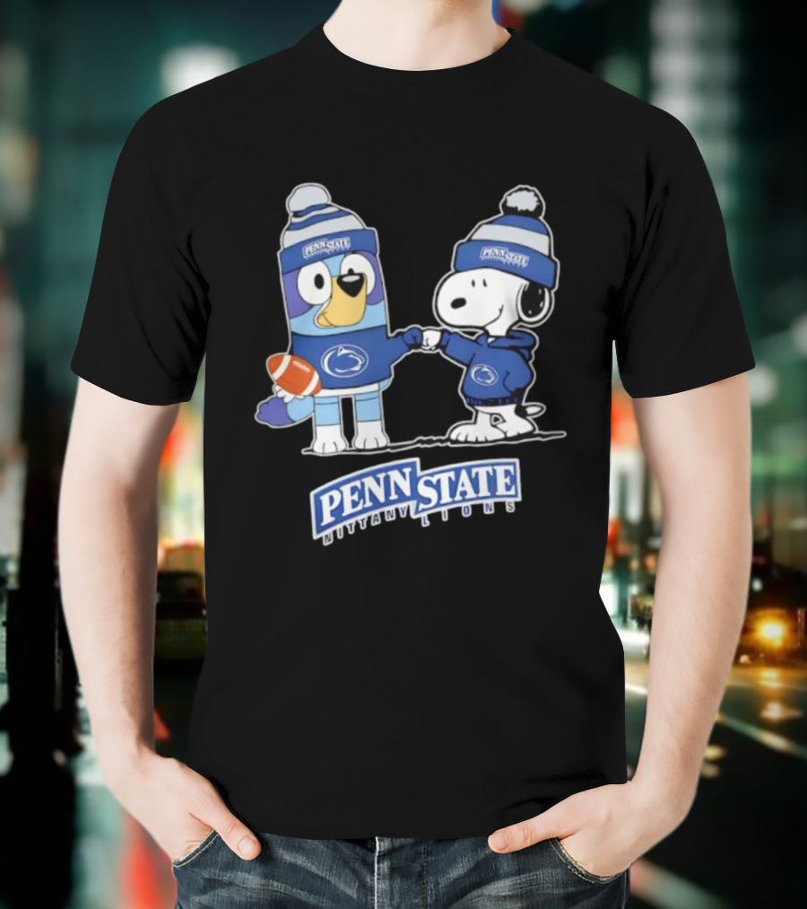 Snoopy Bluey Penn State Nittany Lions Football Collaboration T-Shirt
