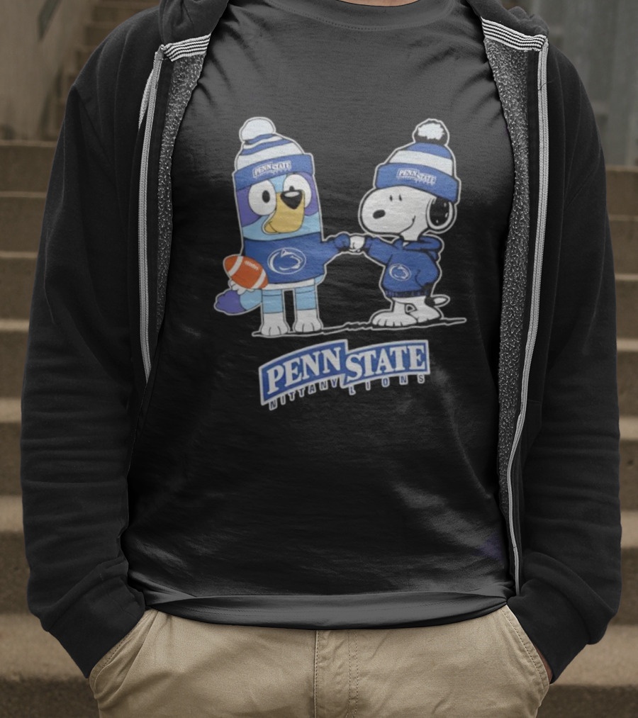 Snoopy Bluey Penn State Nittany Lions Football Collaboration T-Shirt