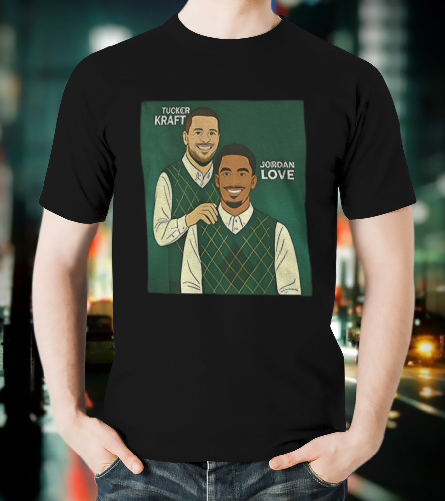 Tucker Kraft Jordan Love Green Bay Packers Step Brothers NFL Cartoon T-Shirt