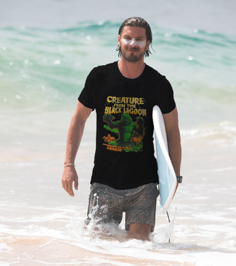 Creature From The Black Lagoon Dragged Into The Water By Demon T-Shirt