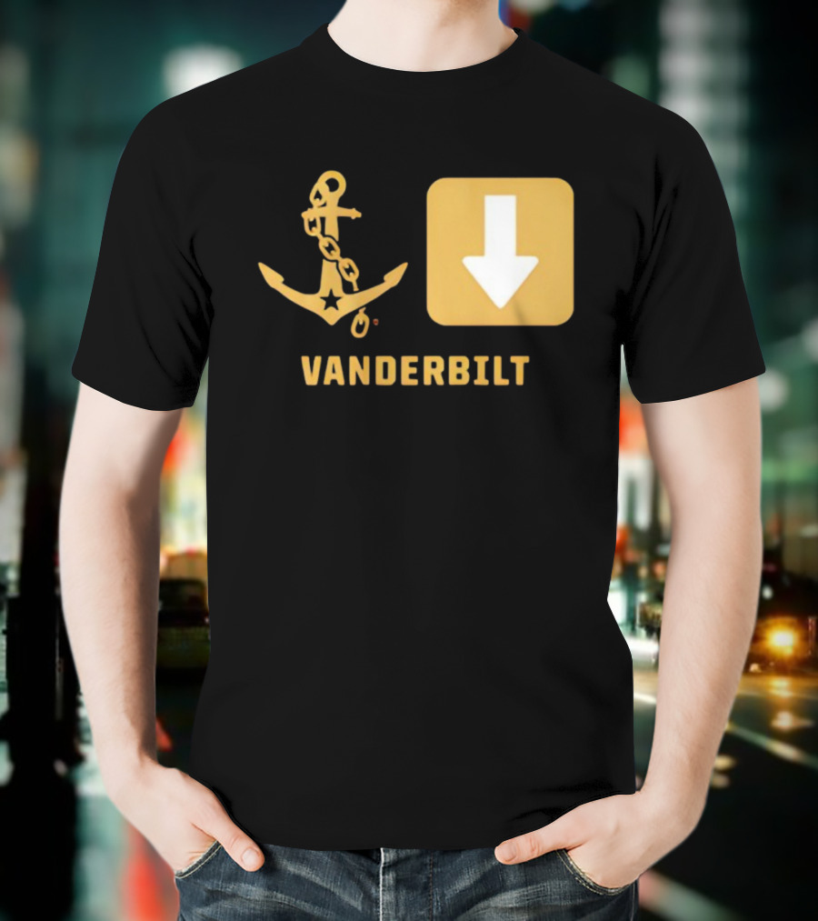 Vanderbilt Commodores Anchor Down Symbols Football Logo T-Shirt