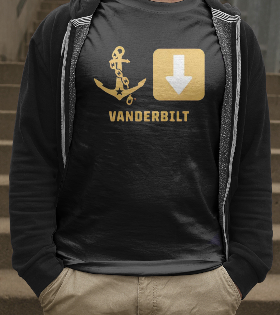 Vanderbilt Commodores Anchor Down Symbols Football Logo T-Shirt