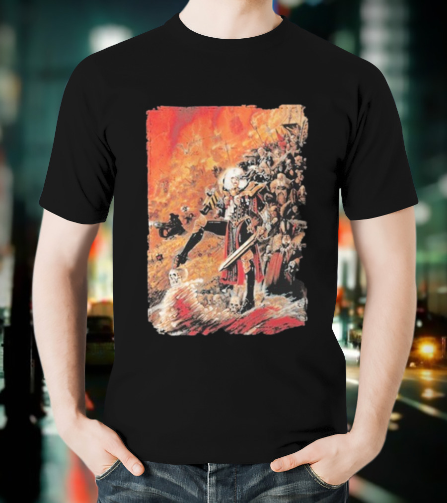 Warhammer Grimdark Canoness Veridyan Battle Scene Fantasy Artwork T-Shirt