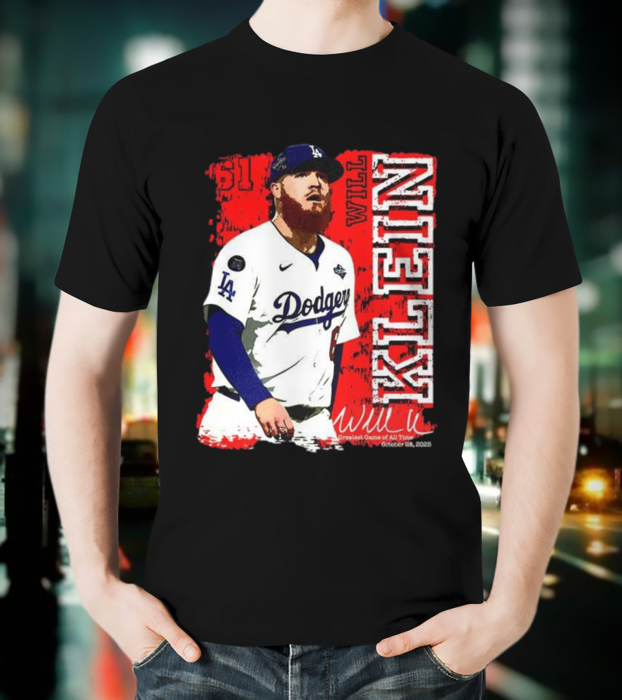 Will Klein Los Angeles Dodgers Number 61 Greatest Game Of All Time 2025 Signature T-Shirt