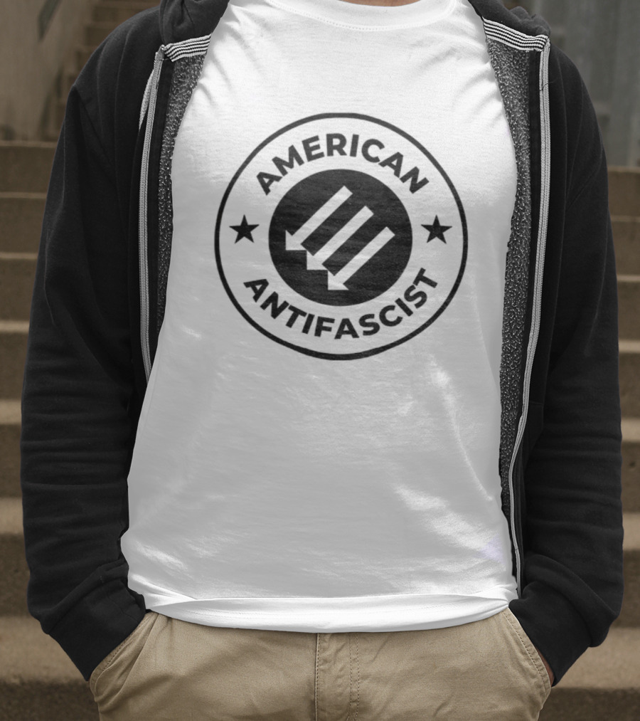 American Antifascist Three Arrows Symbol Political Emblem T-Shirt