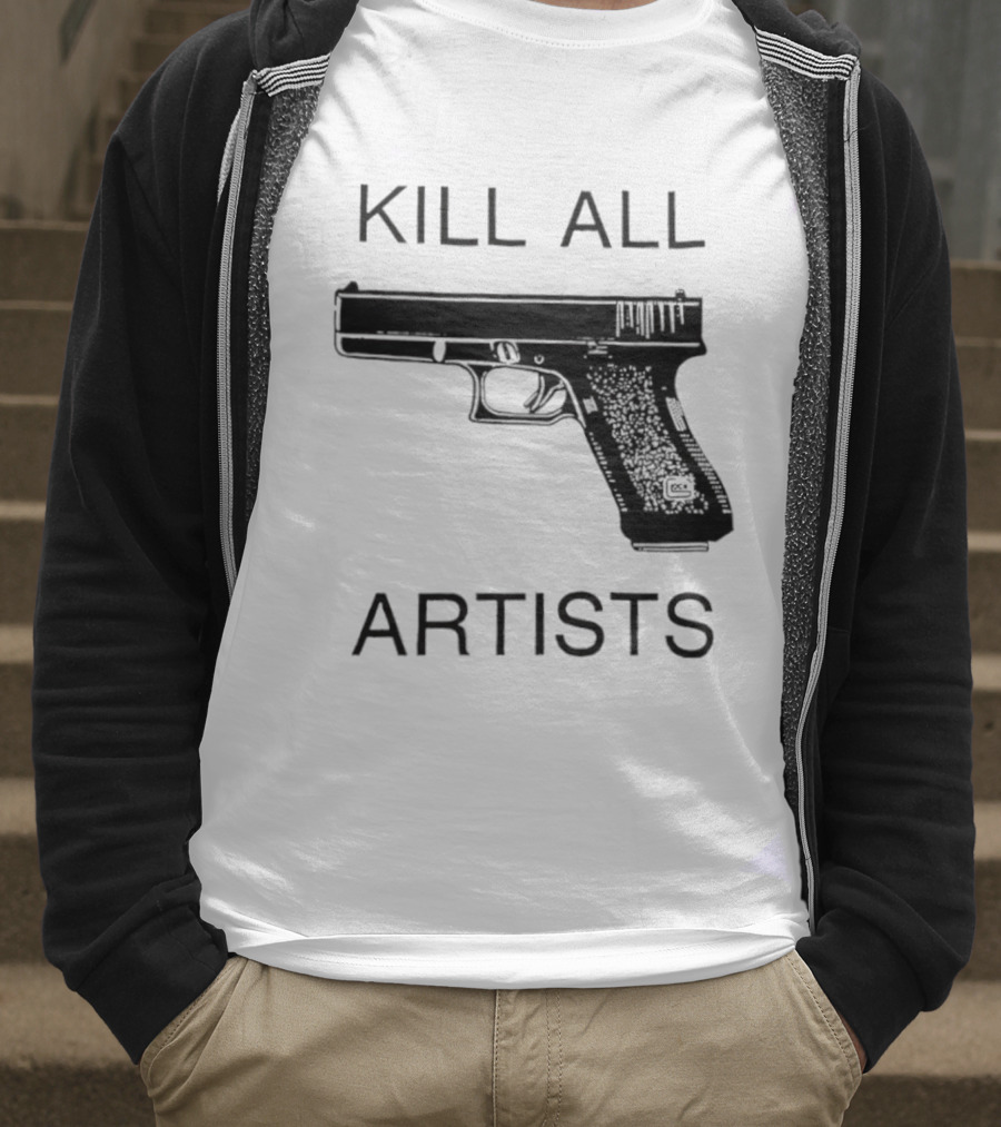 Kill All Artists Gun Graphic T-Shirt