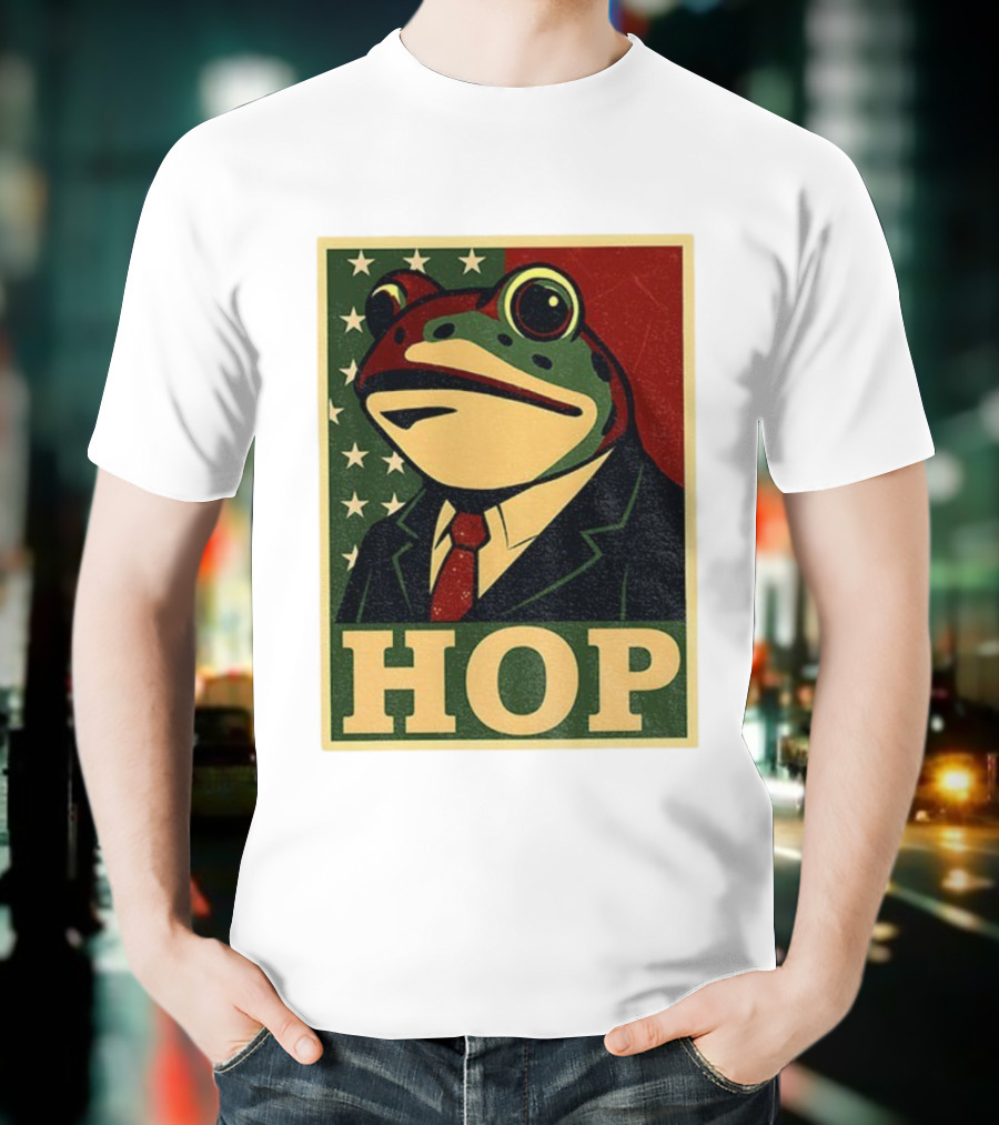 Frog HOP Portland Protest Anti ICE Anti Fascism American Flag T-Shirt