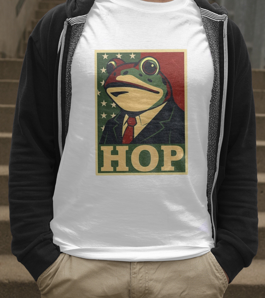 Frog HOP Portland Protest Anti ICE Anti Fascism American Flag T-Shirt