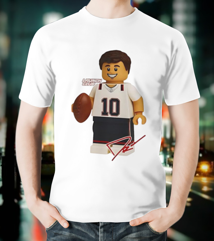 Tom Brady New England Patriots Lego Minifigure 10 Launch Club Signature T-Shirt