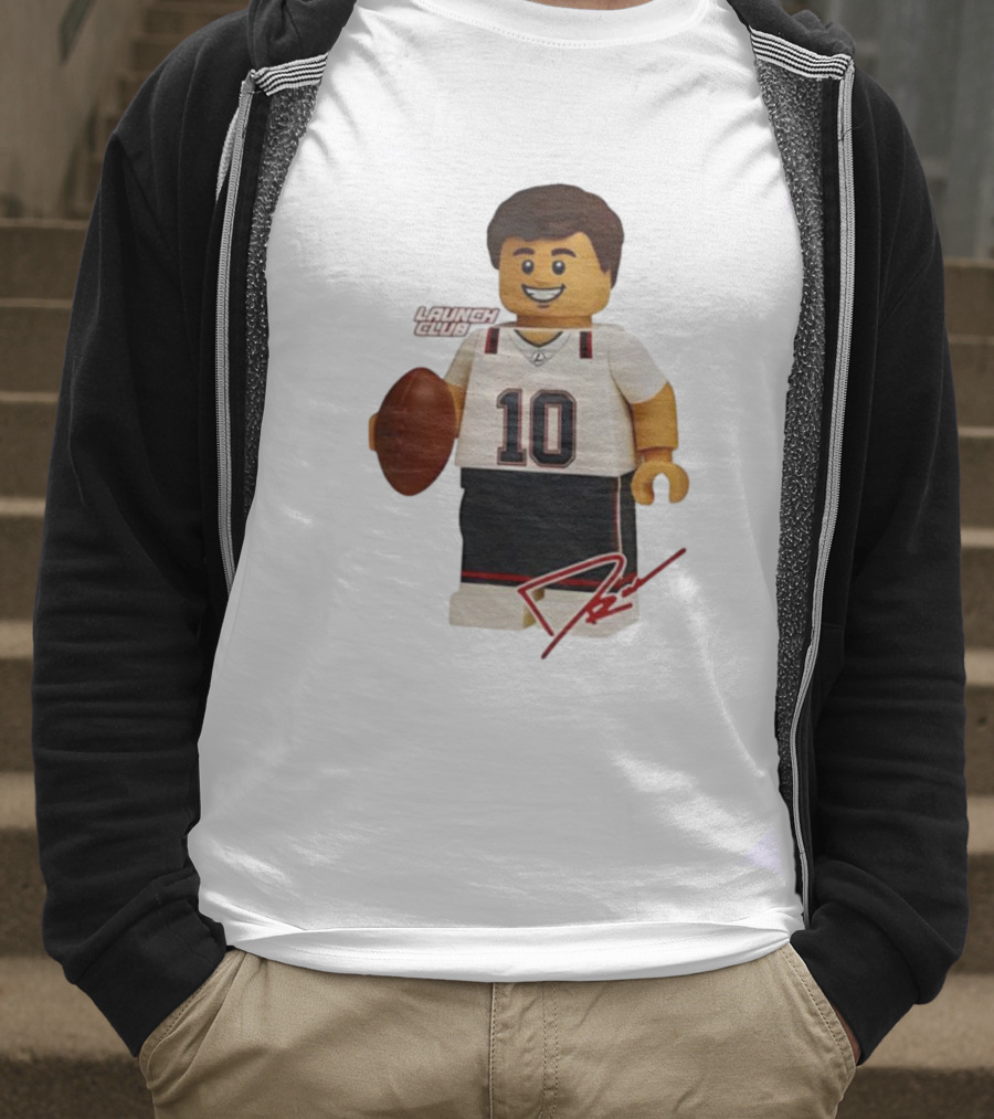 Tom Brady New England Patriots Lego Minifigure 10 Launch Club Signature T-Shirt