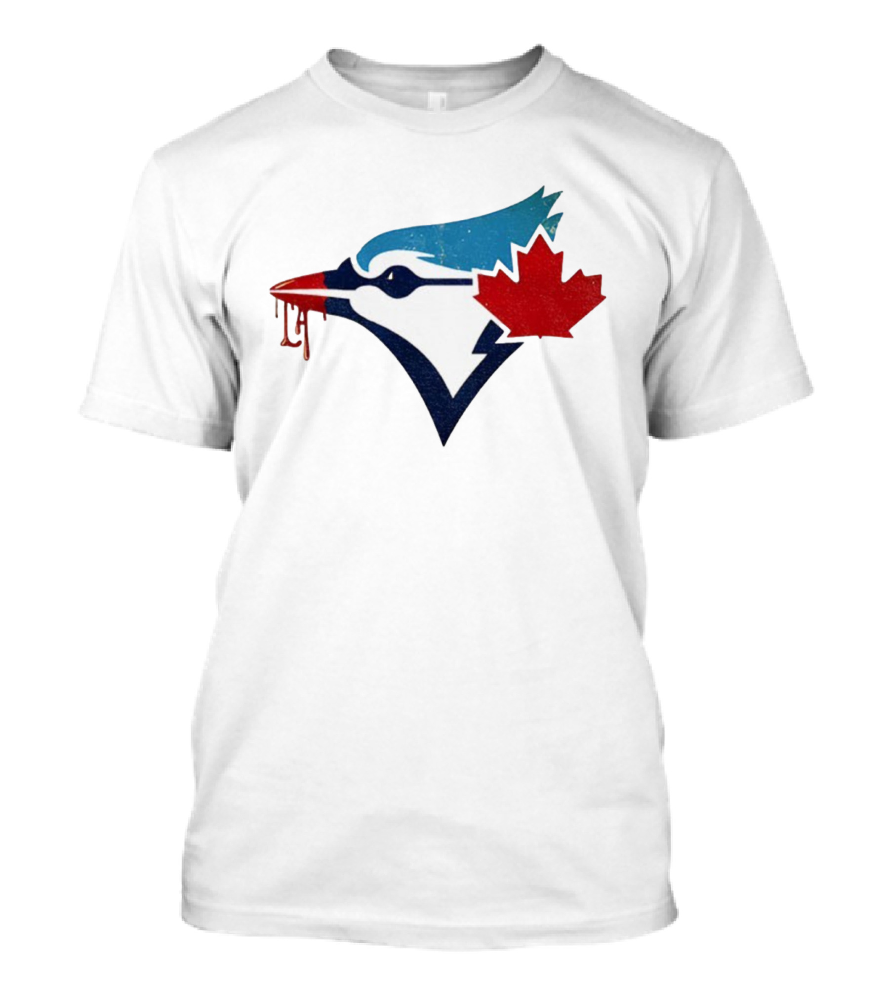 Toronto Blue Jays Dripping Maple Leaf Bird Emblem T-Shirt