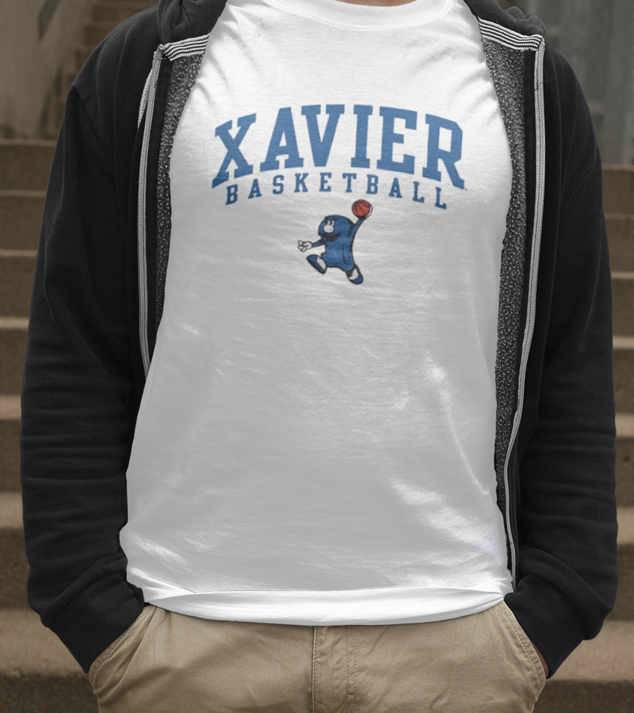 Xavier Basketball Blue Blob Mascot Enthusiast's Choice T-Shirt