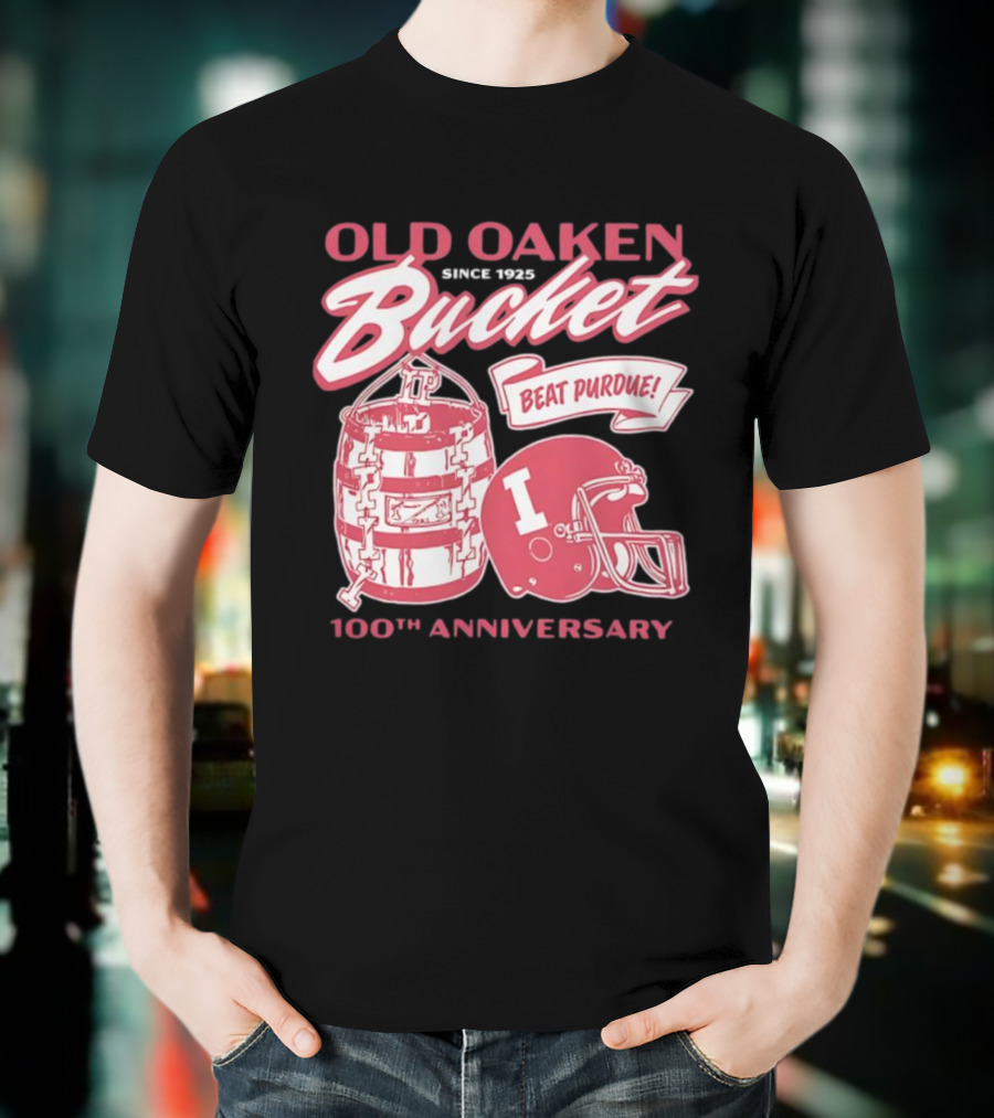 Old Oaken Bucket Indiana Hoosiers 100th Anniversary Beat Purdue Helmet T-Shirt