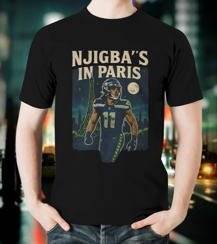Njigba's In Paris Seattle Seahawks NFL Football Vintage 2025 T-Shirt