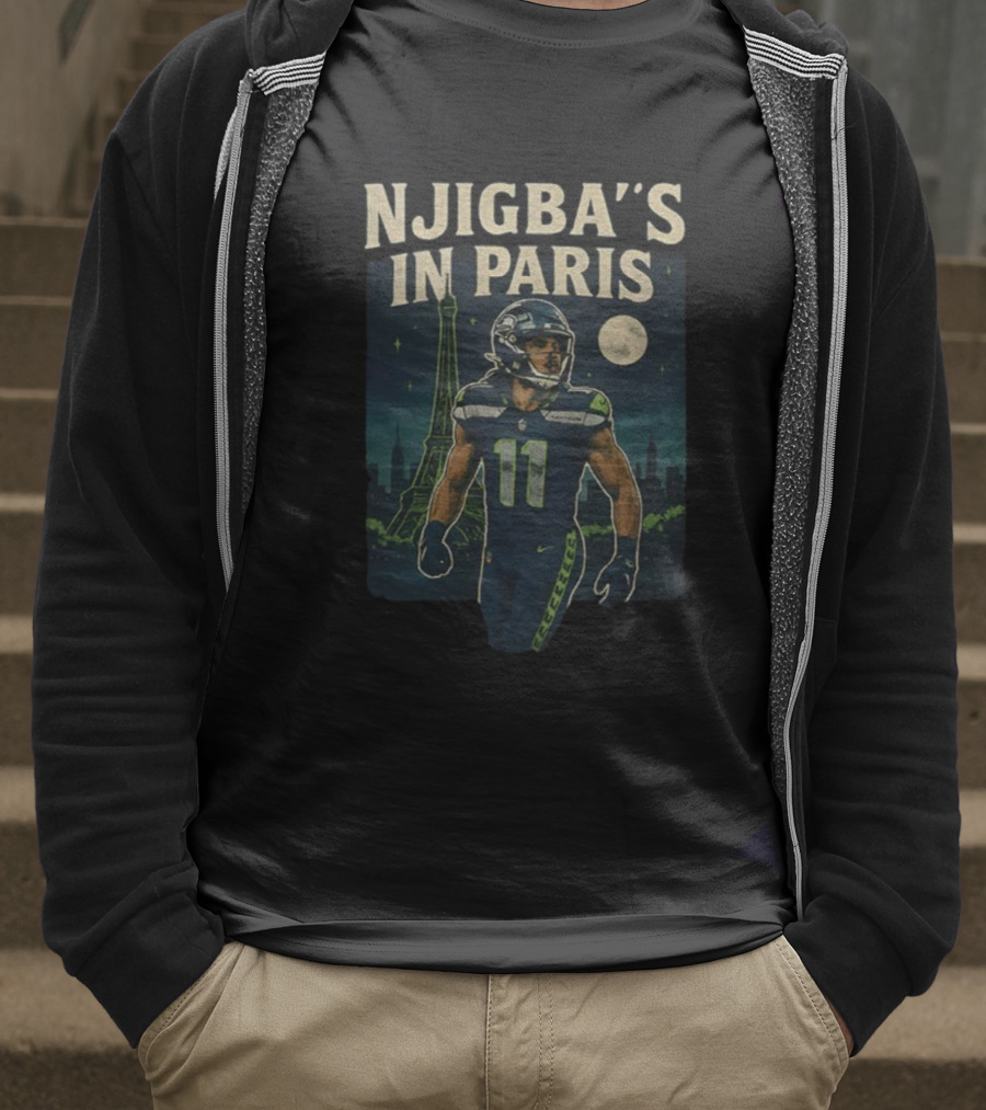 Njigba's In Paris Seattle Seahawks NFL Football Vintage 2025 T-Shirt