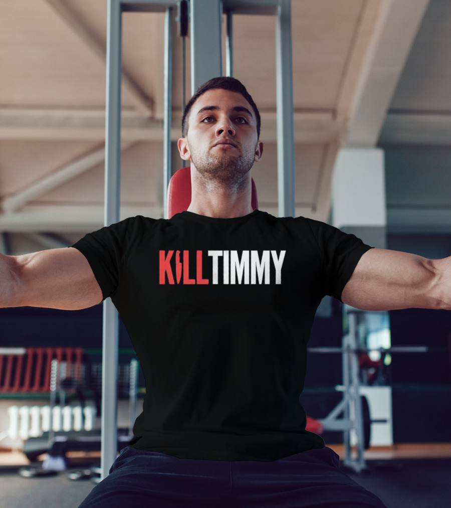 KILL TIMMY Knife Lettering Red White Contrast T-Shirt