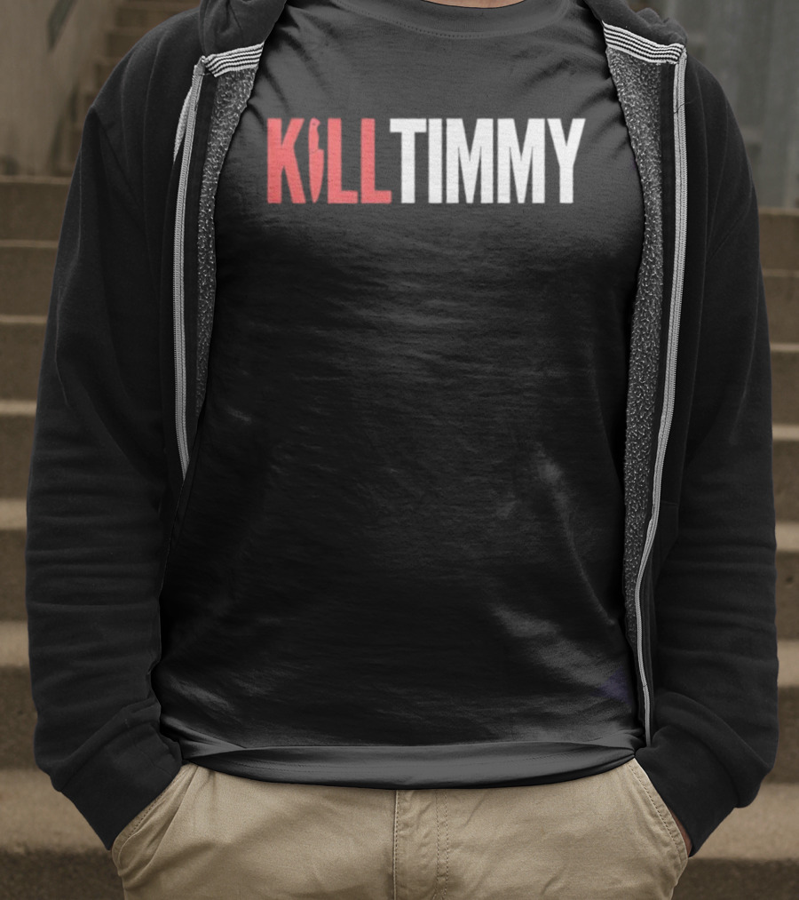 KILL TIMMY Knife Lettering Red White Contrast T-Shirt