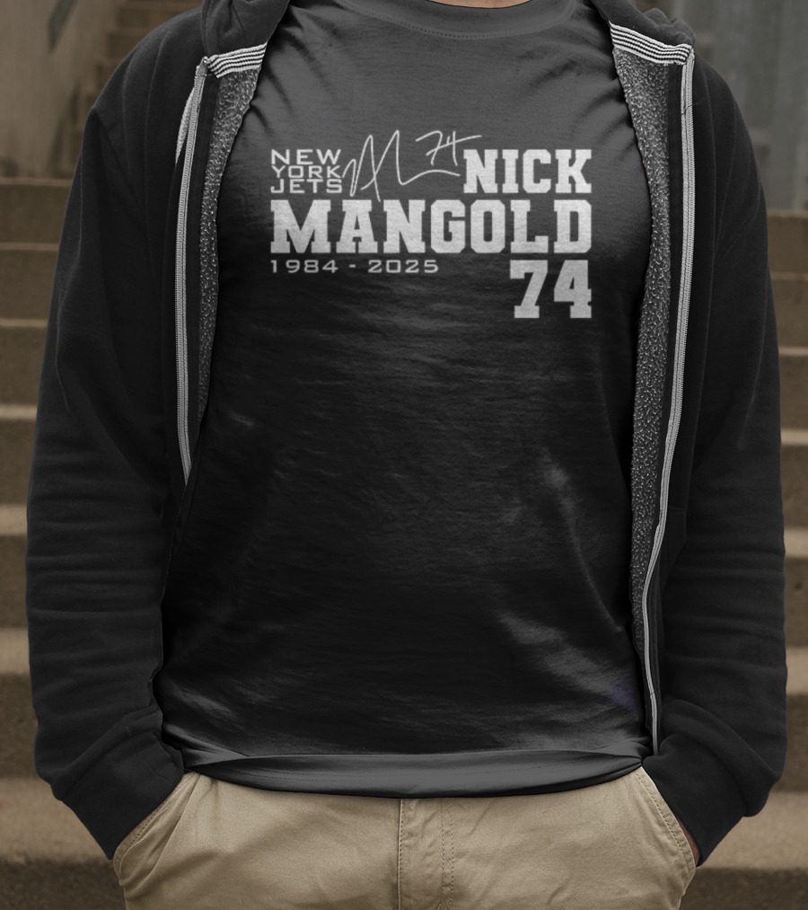 New York Jets NFL Nick Mangold 74 1984 2025 Signature T-Shirt