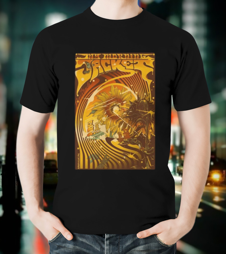 My Morning Jacket With Indigo De Souza Nashville TN October 29 2025 Sunflower Psychedelic Art Style T-Shirt