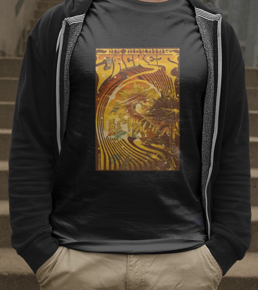 My Morning Jacket With Indigo De Souza Nashville TN October 29 2025 Sunflower Psychedelic Art Style T-Shirt