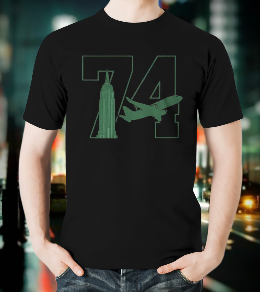 Nick Mangold 74 New York Jets Empire State Building Plane Tribute NFL 2025 T-Shirt