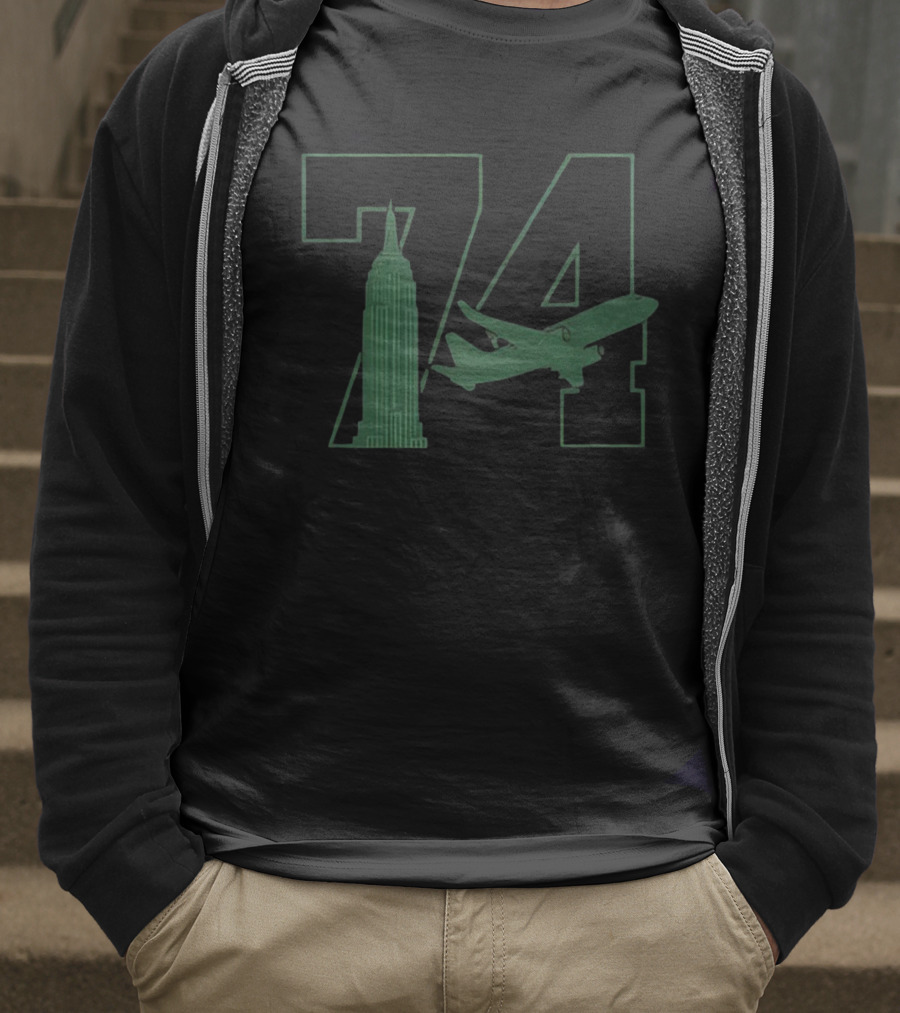 Nick Mangold 74 New York Jets Empire State Building Plane Tribute NFL 2025 T-Shirt