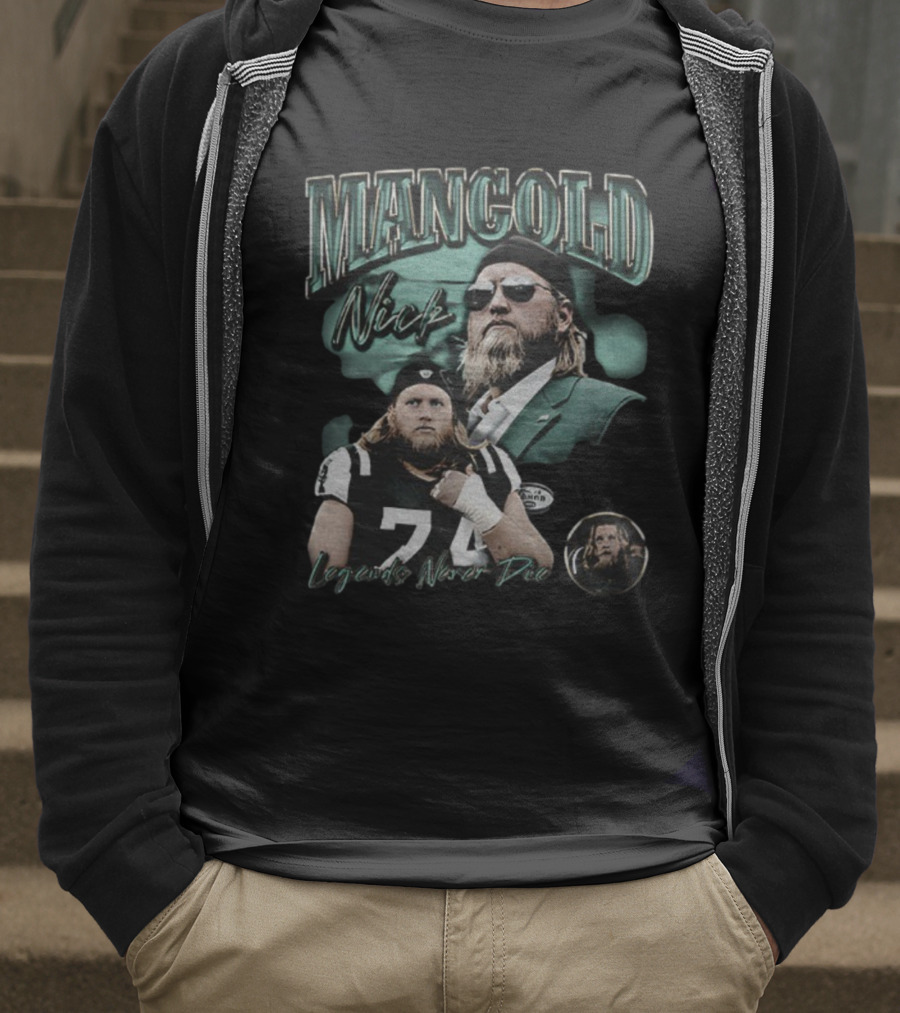 Nick Mangold New York Jets NFL Legends Never Die 74 T-Shirt