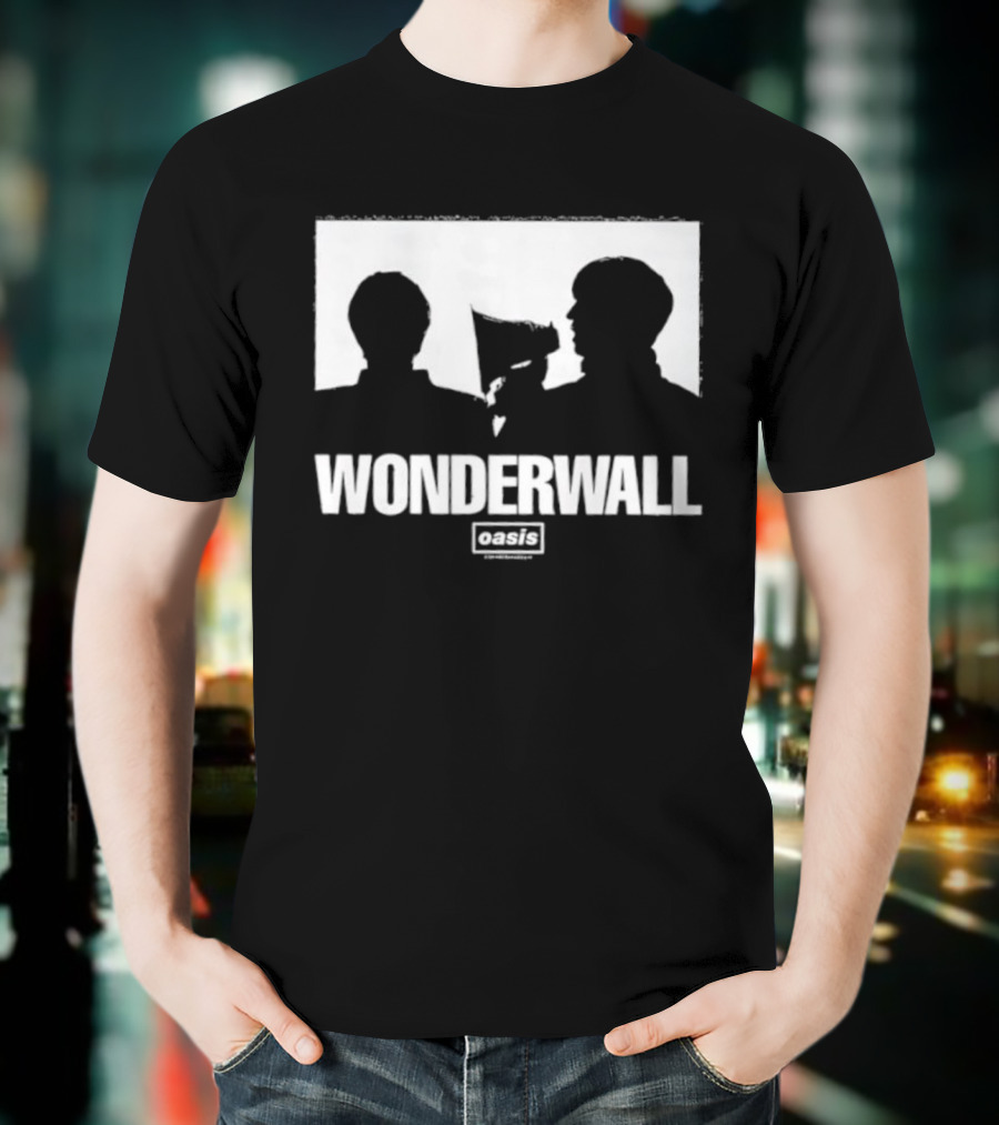 Oasis Wonderwall Silhouette Iconic Music Tribute T-Shirt