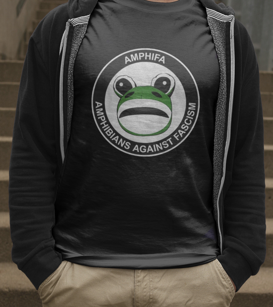 Amphifa Amphibians Against Fascism Portland Frog T-Shirt