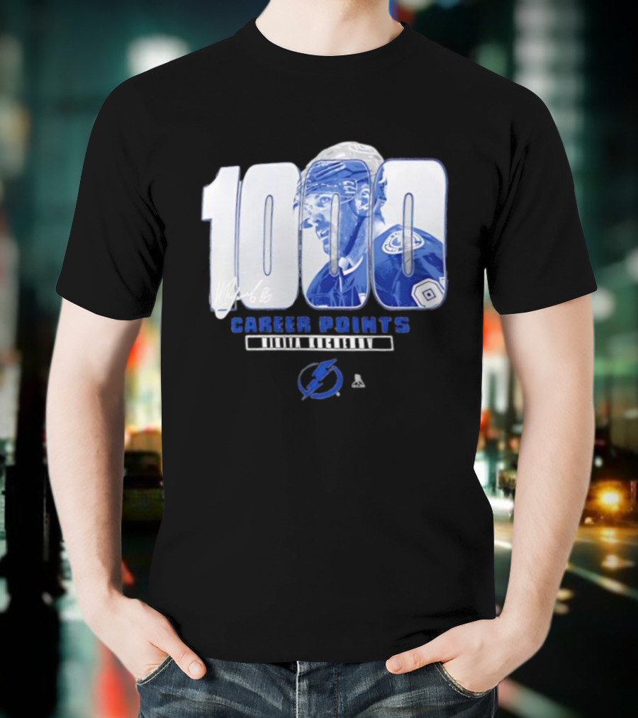 Tampa Bay Lightning Nikita Kucherov 1000 Career Points Signature T-Shirt