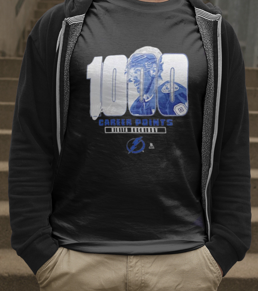 Tampa Bay Lightning Nikita Kucherov 1000 Career Points Signature T-Shirt