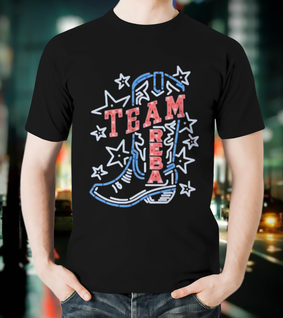 Team Reba Neon Boot Stars T-Shirt