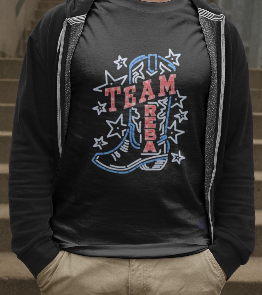Team Reba Neon Boot Stars T-Shirt